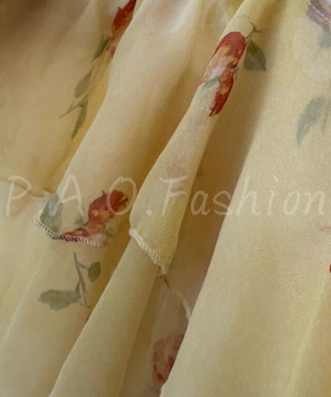 Floral Off-Shoulder Chiffon Dress