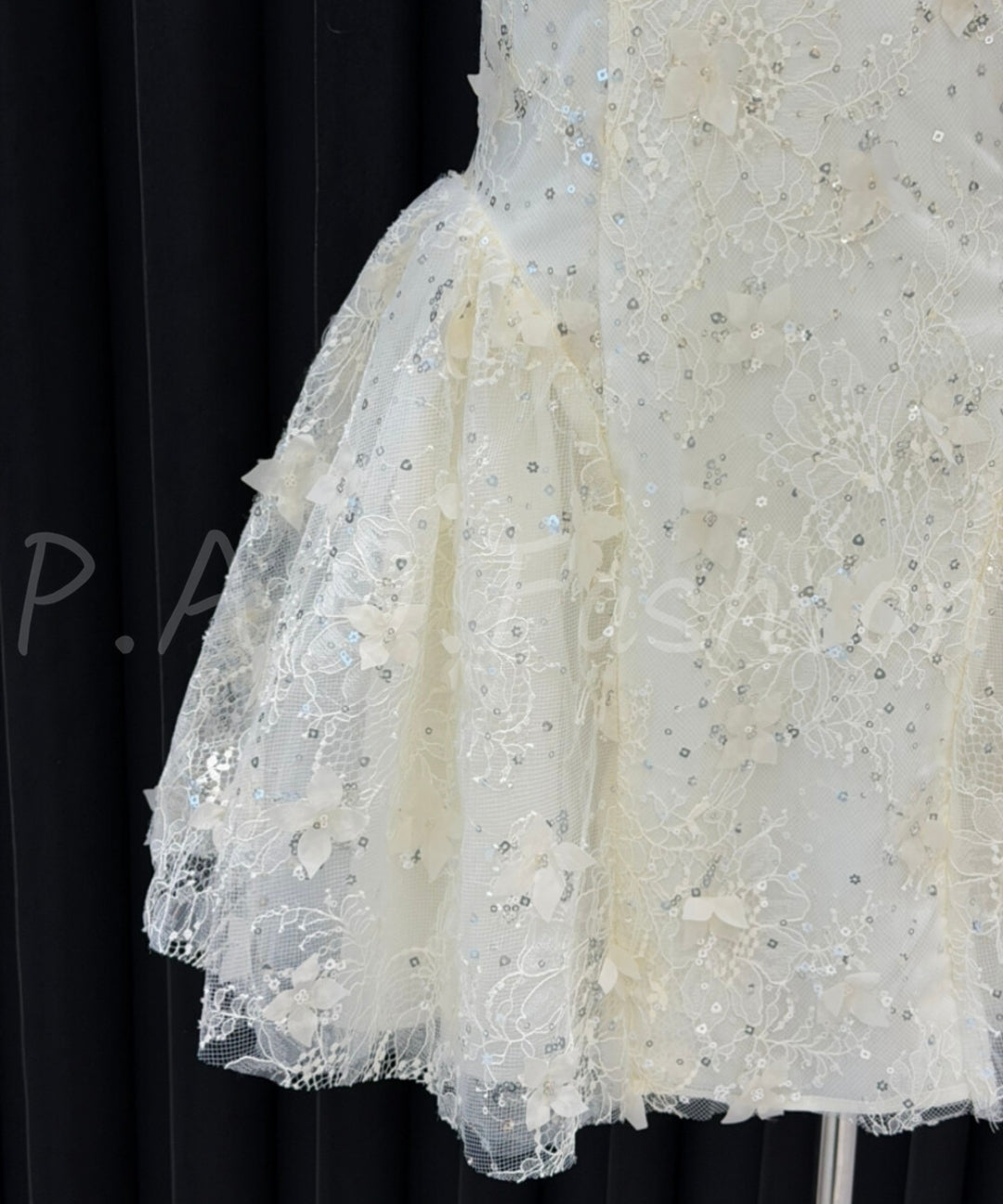 Halter Bow Sequin Lace Mini Dress[Available Now]