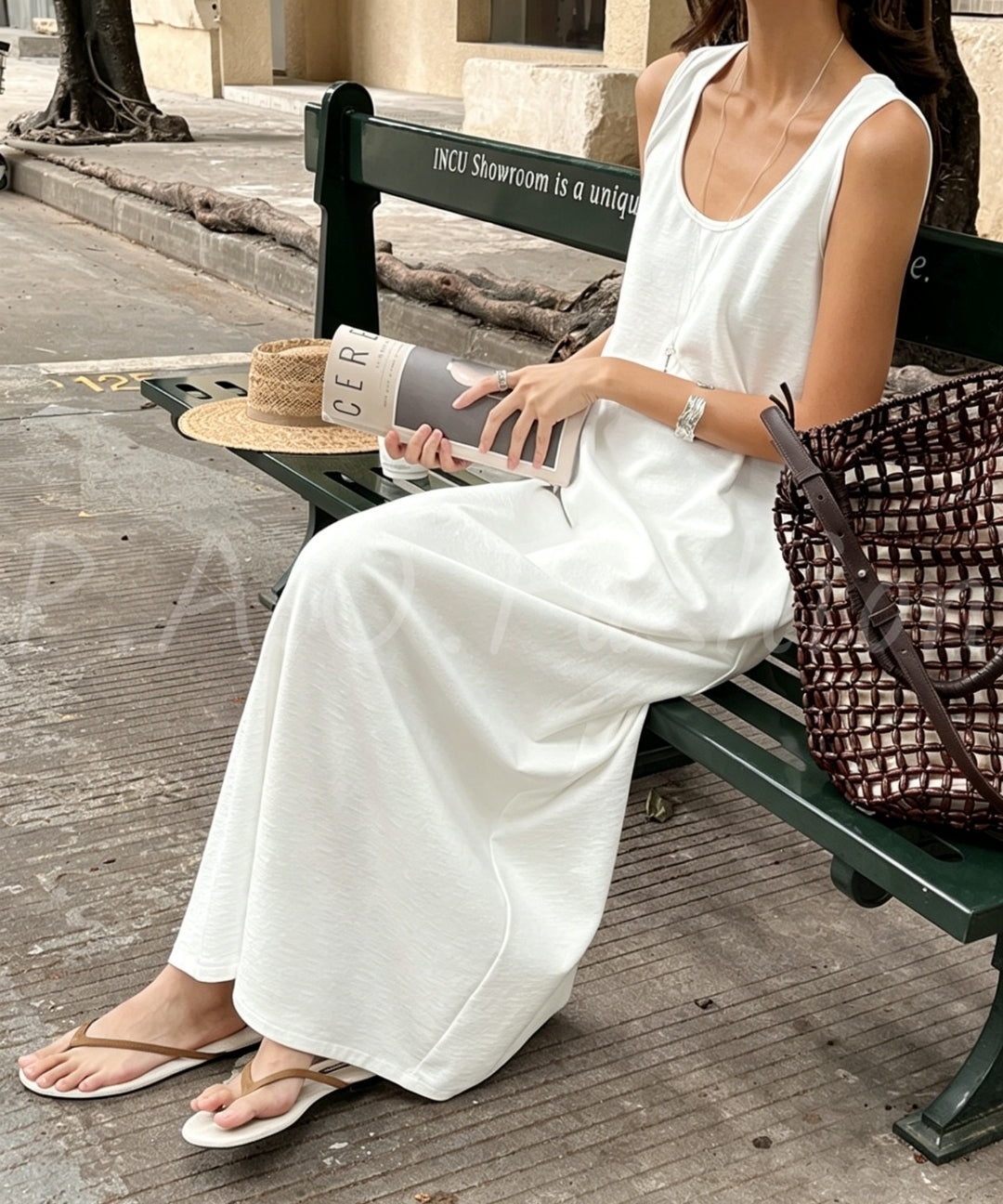Minimal U-Neck Draped Maxi Dress[Available Now]