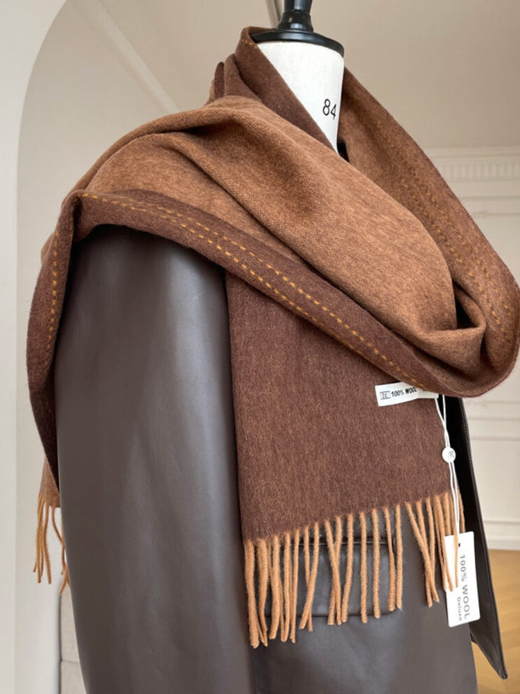 Reversible Solid Color Wool Scarf