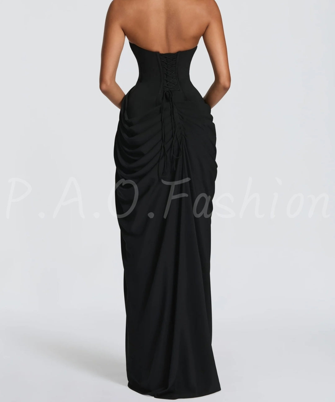Strapless Corset Slit Evening Gown[Available Now]