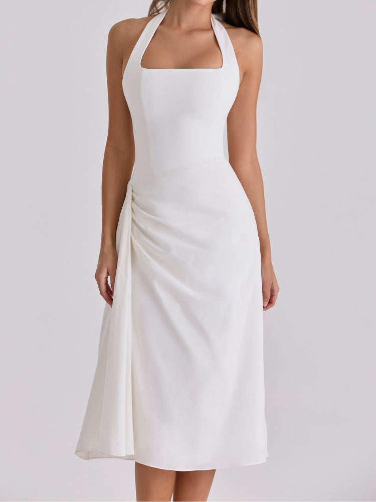 Halter Neck Corset Midi Dress