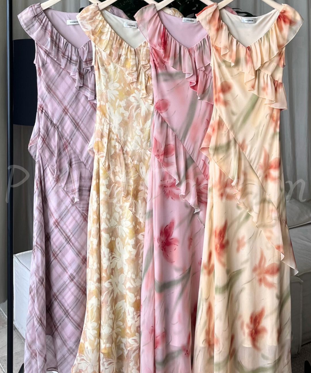 Floral Ruffle Mermaid Maxi Dress