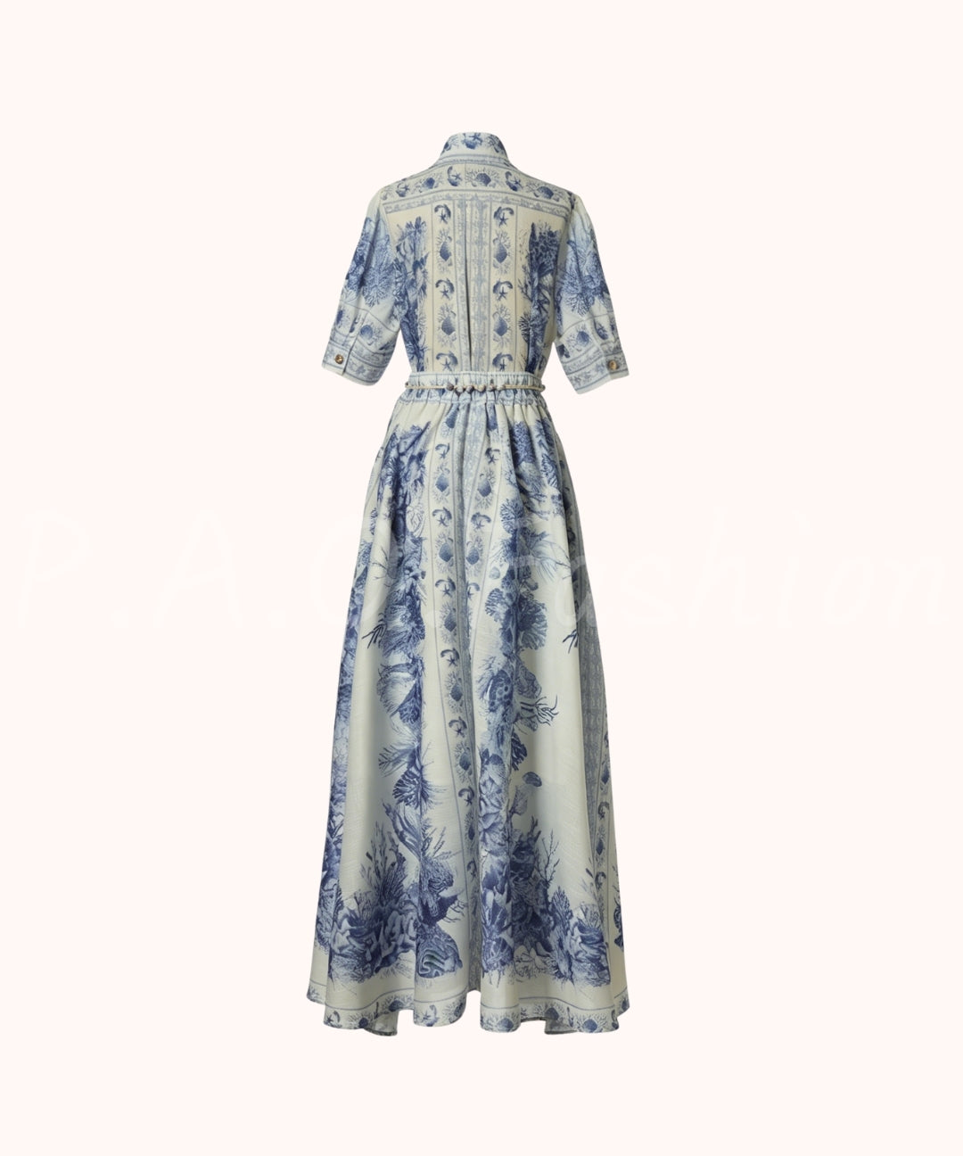 Ocean Print Shirt & A-Line Skirt Set[Available Now]