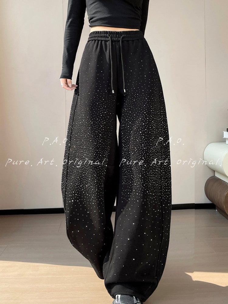 Rhinestone Wide Leg Pants