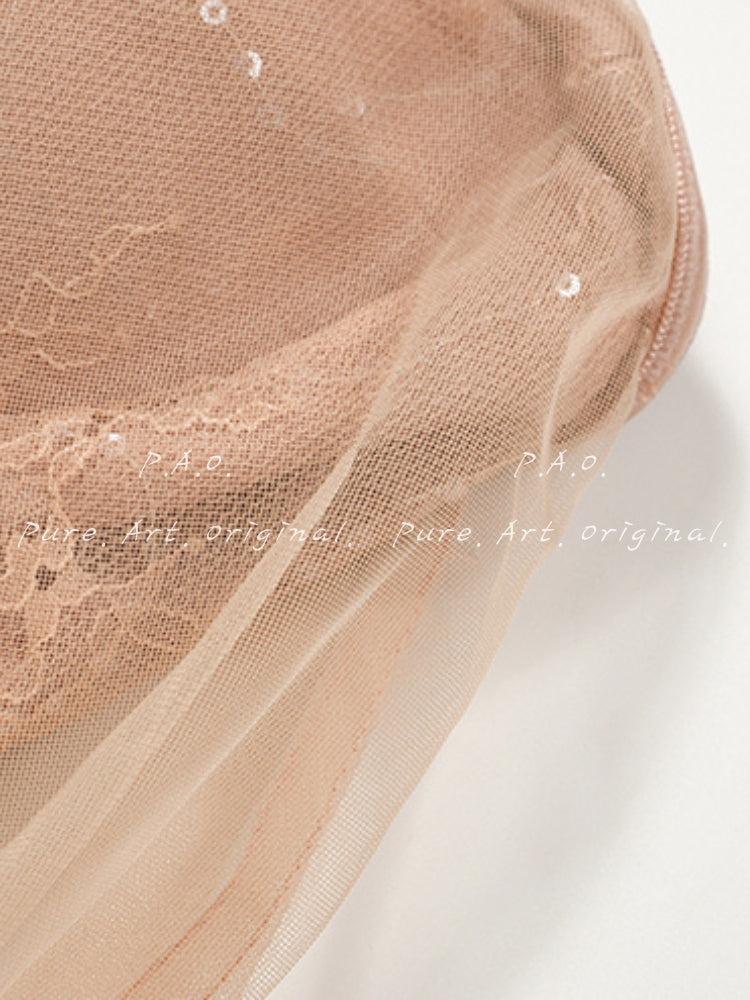 Strapless Mesh Train Maxi Dress