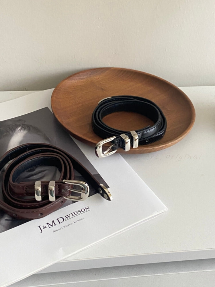 Minimalist Metal Buckle Waist Belt / Corset Belt