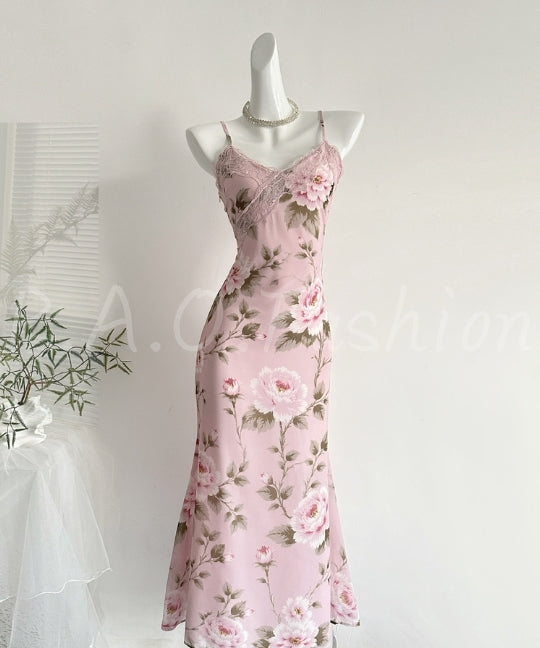 Peony Lace Mermaid Maxi Dress[Available Now]