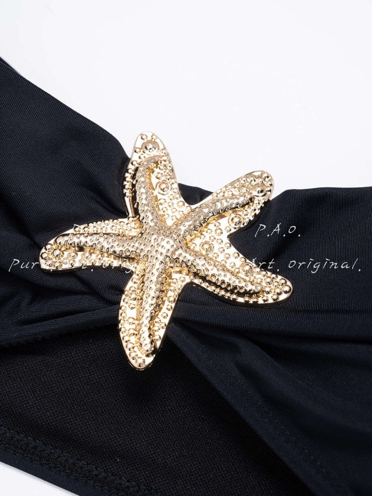 Metallic Cut Out Ruched Bikini Set