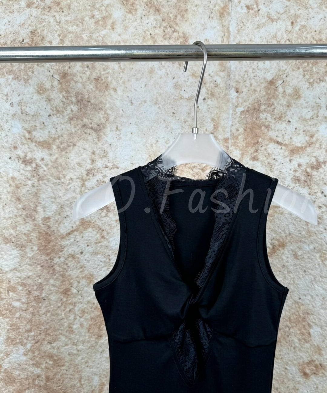 Lace Panel Twist Cut-Out Bodysuit[Available Now]
