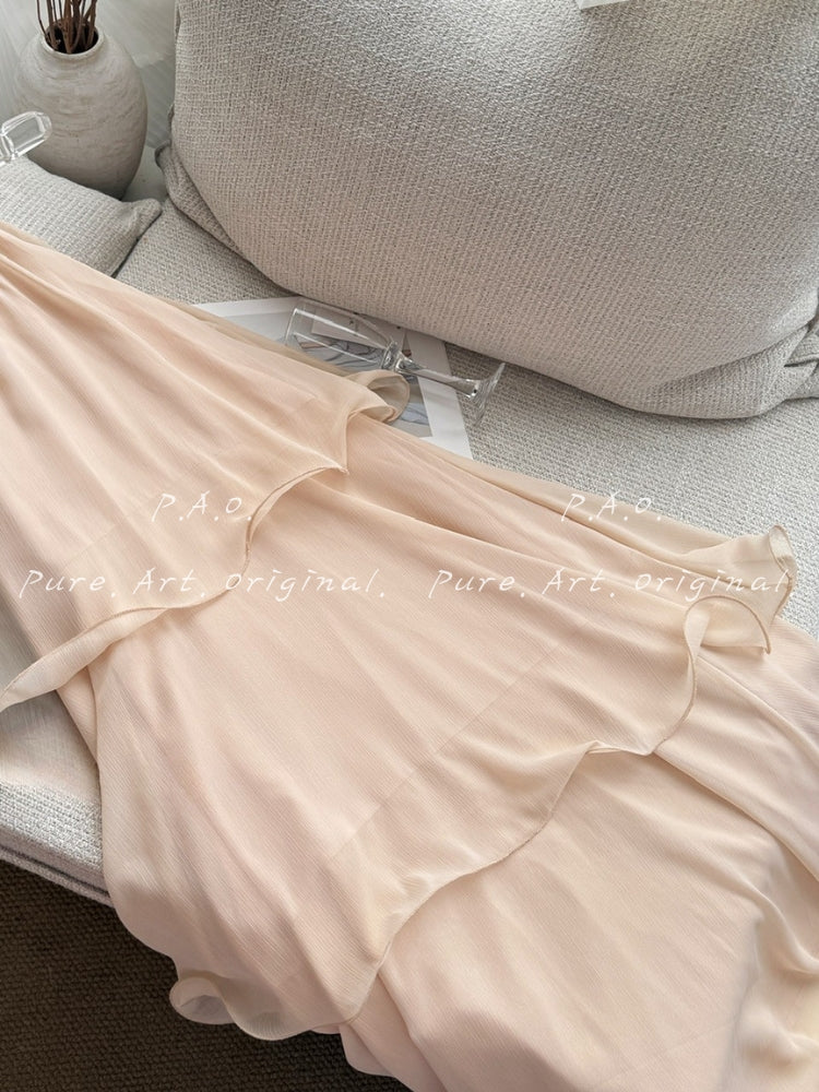 ISLA FLORAL HALTER RUFFLE MAXI DRESS