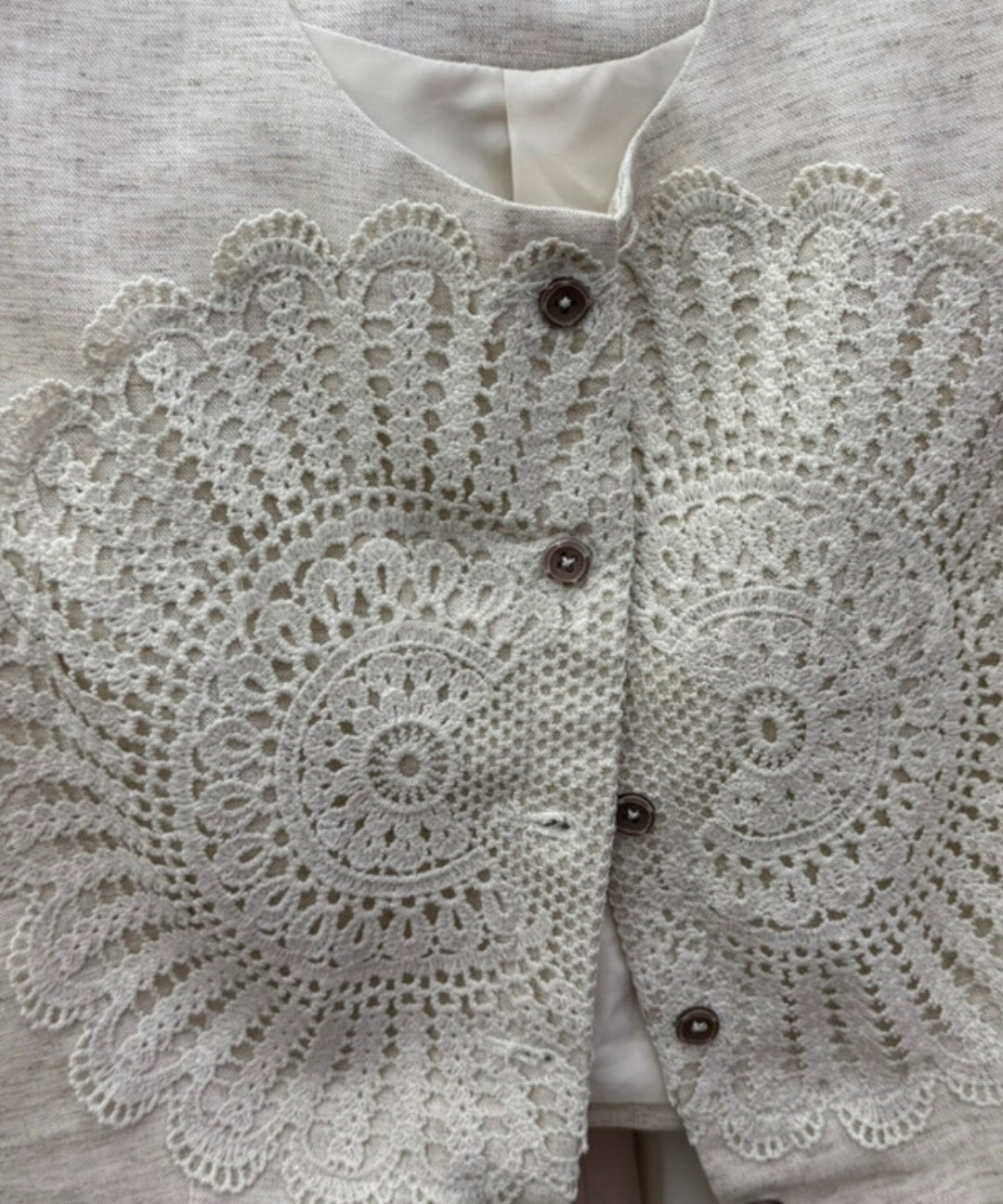 Tencel Linen Crochet Vest & Wrap Skort Set