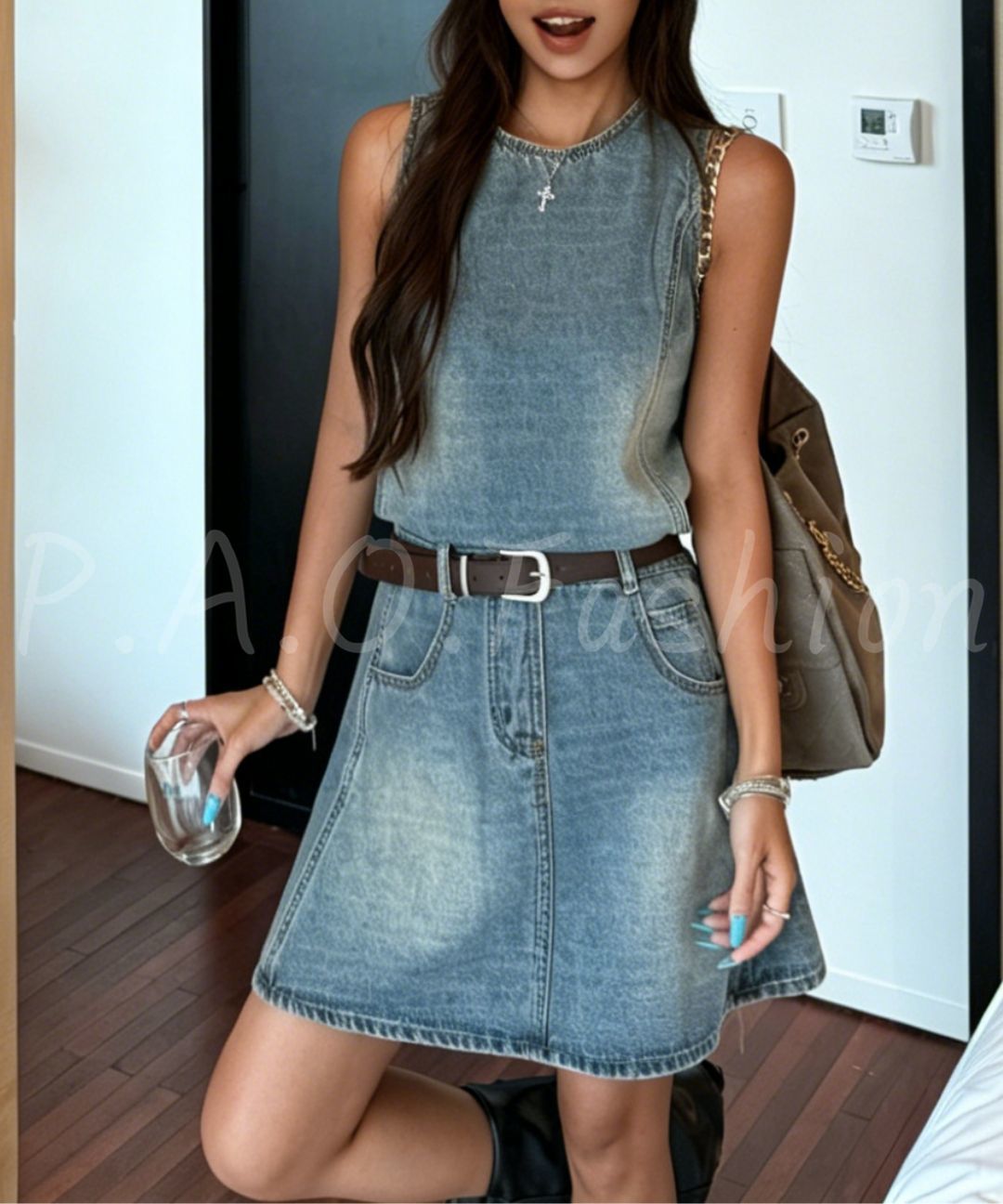 Vintage Wash Denim Mini Dress