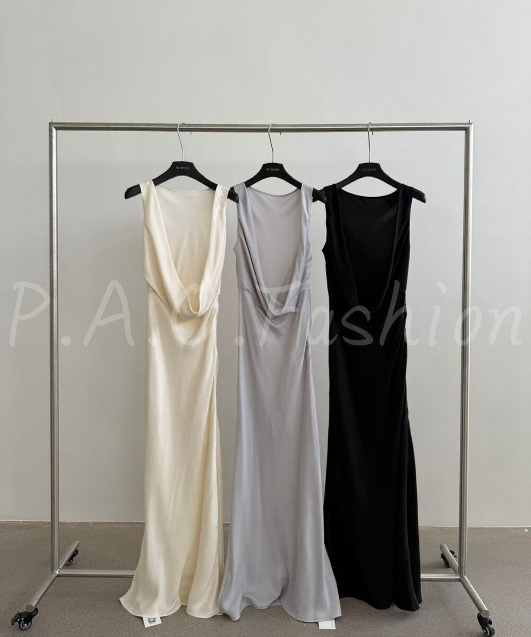 Backless Draped Tencel Maxi Dress[Available Now]