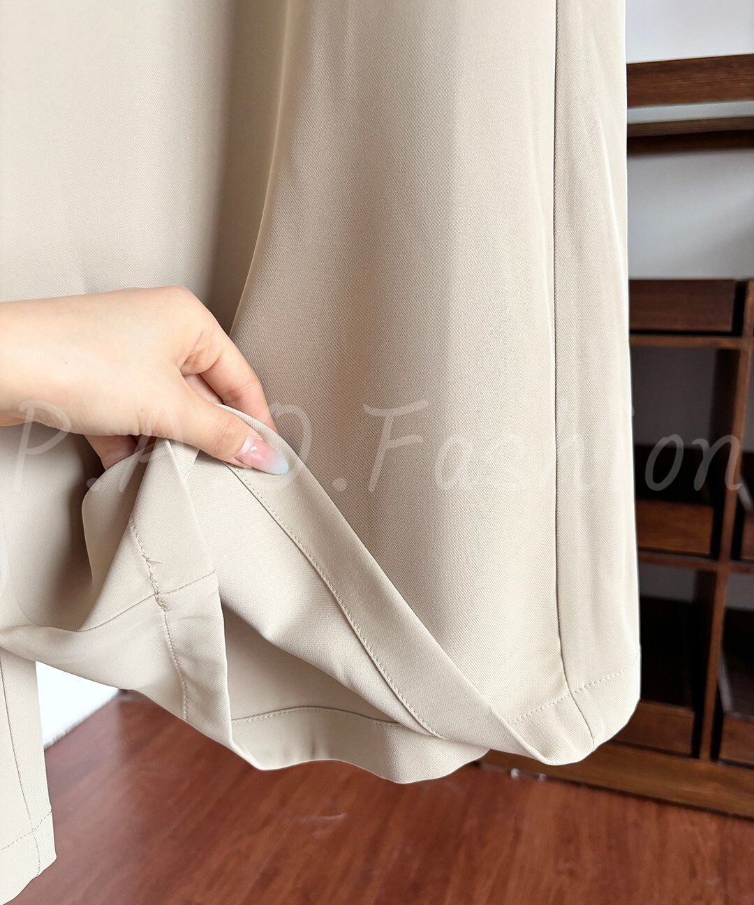 High Waist Draped Wide Leg Suit Pants with Belt