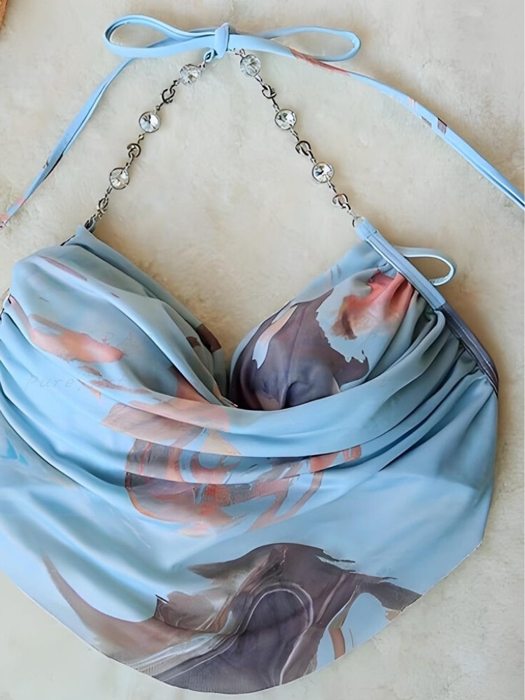 Printed 3-Piece Bikini Set with Skirt