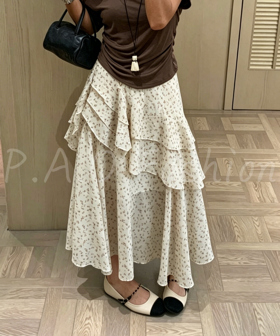 Floral Tiered Ruffle Skirt[Available Now]