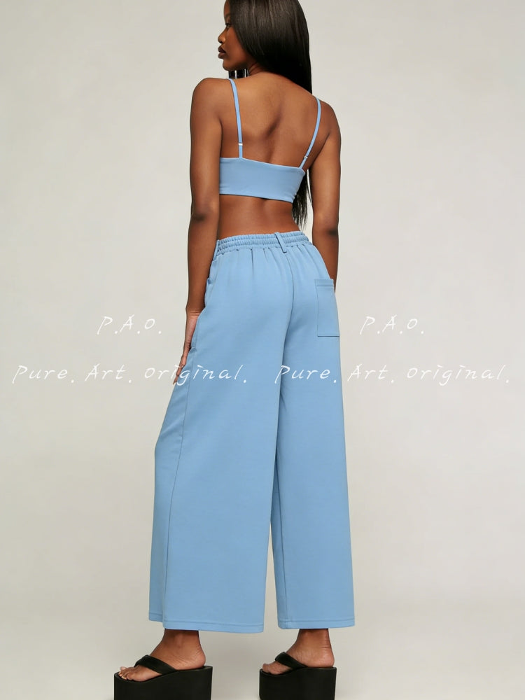 Haven Leisure Ribbed Tank & Wide‑Leg Sweatpants Set