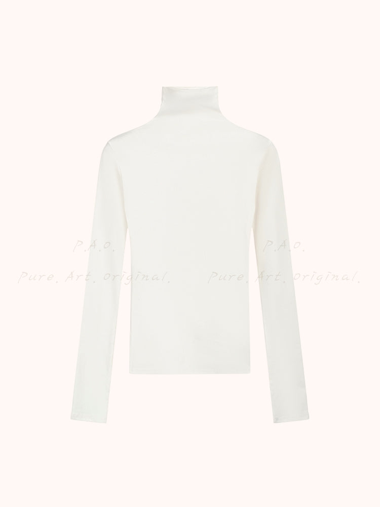Fitted Mock Neck Long Sleeve Base Layer Top