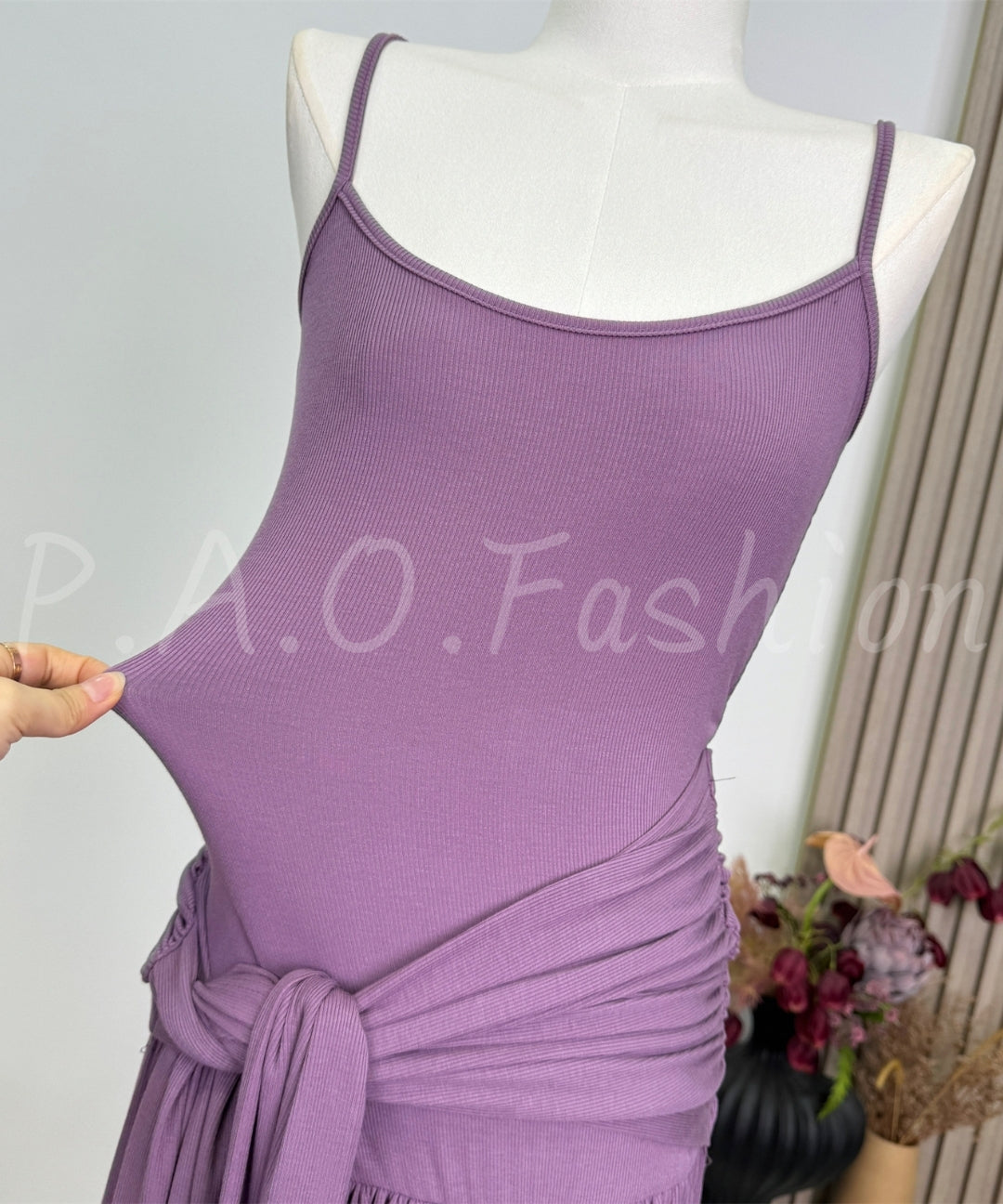 Ruched Tie-Front Camisole Maxi Dress[Available Now]