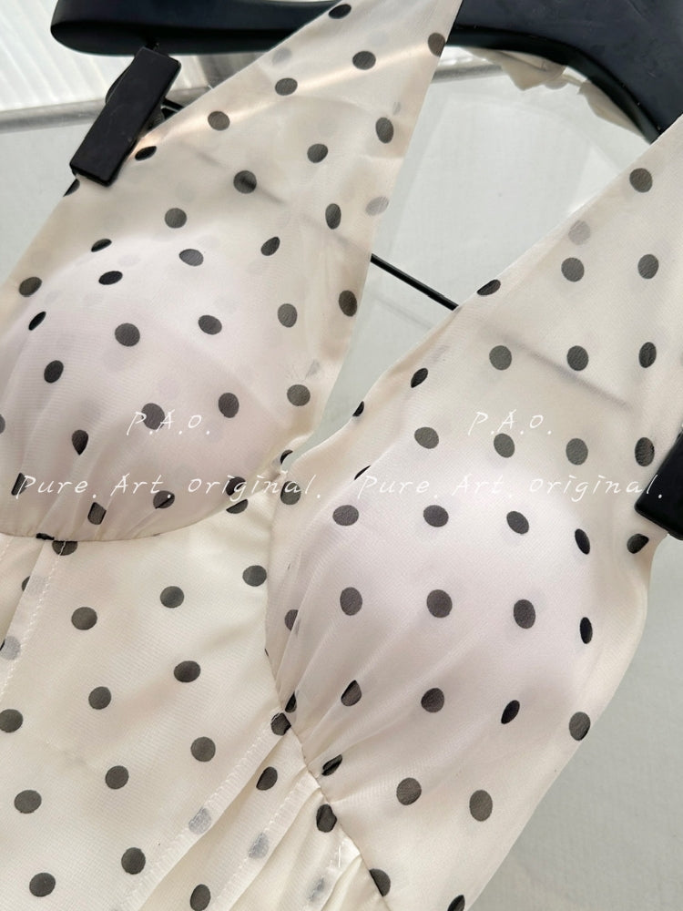 ARIELLE HALTER V-NECK MAXI DRESS