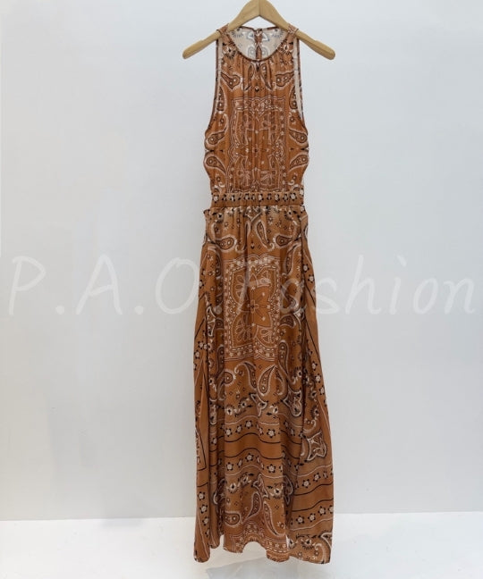 Paisley Print Halter Midi Dress[Available Now]
