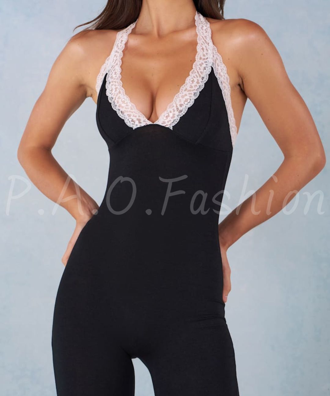 Lace Halter Capri Jumpsuit