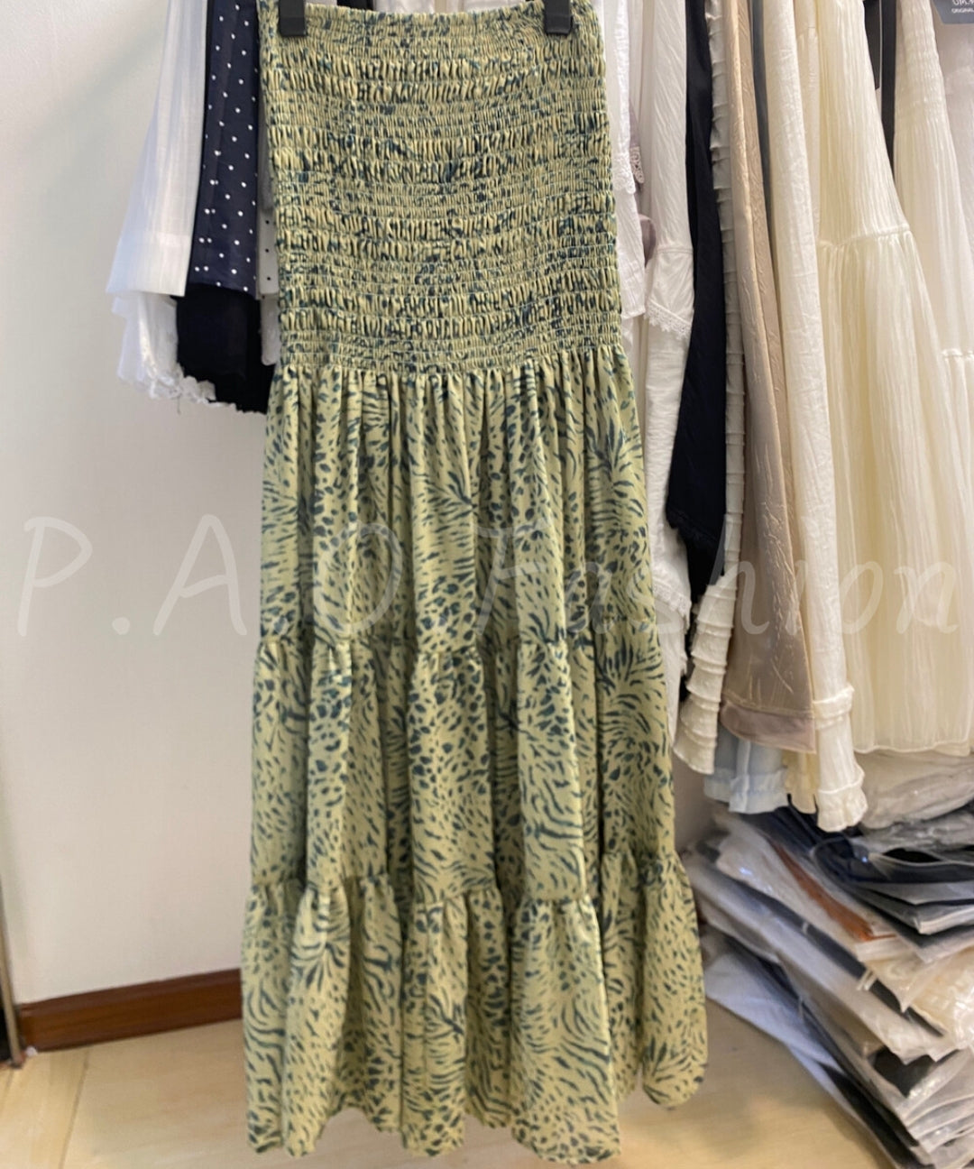 Leopard Print Tiered Ruffle Skirt[Available Now]