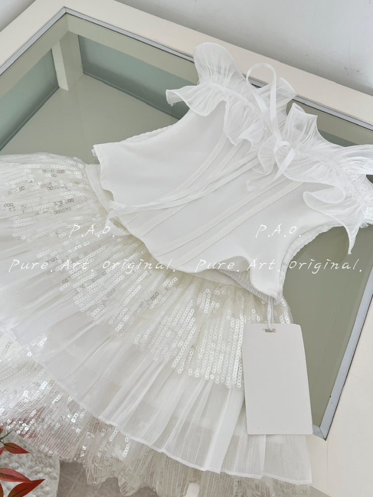 Strapless Ruffle Sequin Mini Dress Set