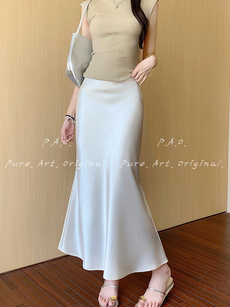 Satin Mermaid Maxi Skirt