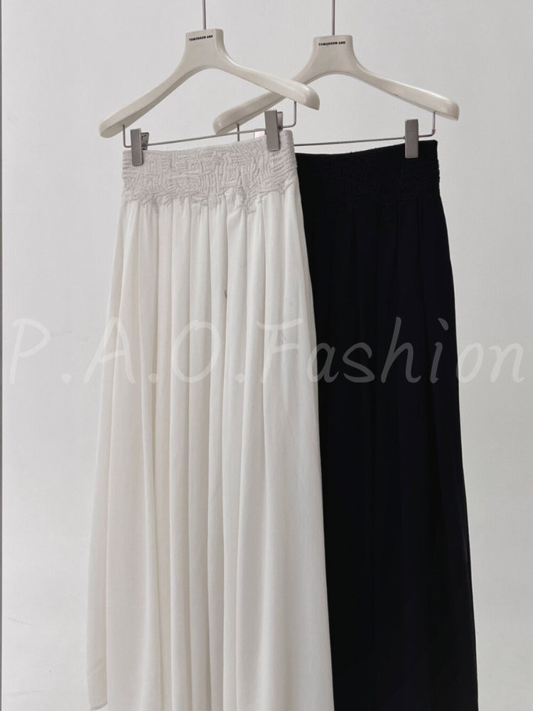 French Resort Flowing A-Line Maxi Skirt