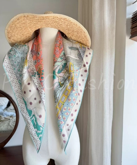 Fantasy Garden Print Multiway Scarf