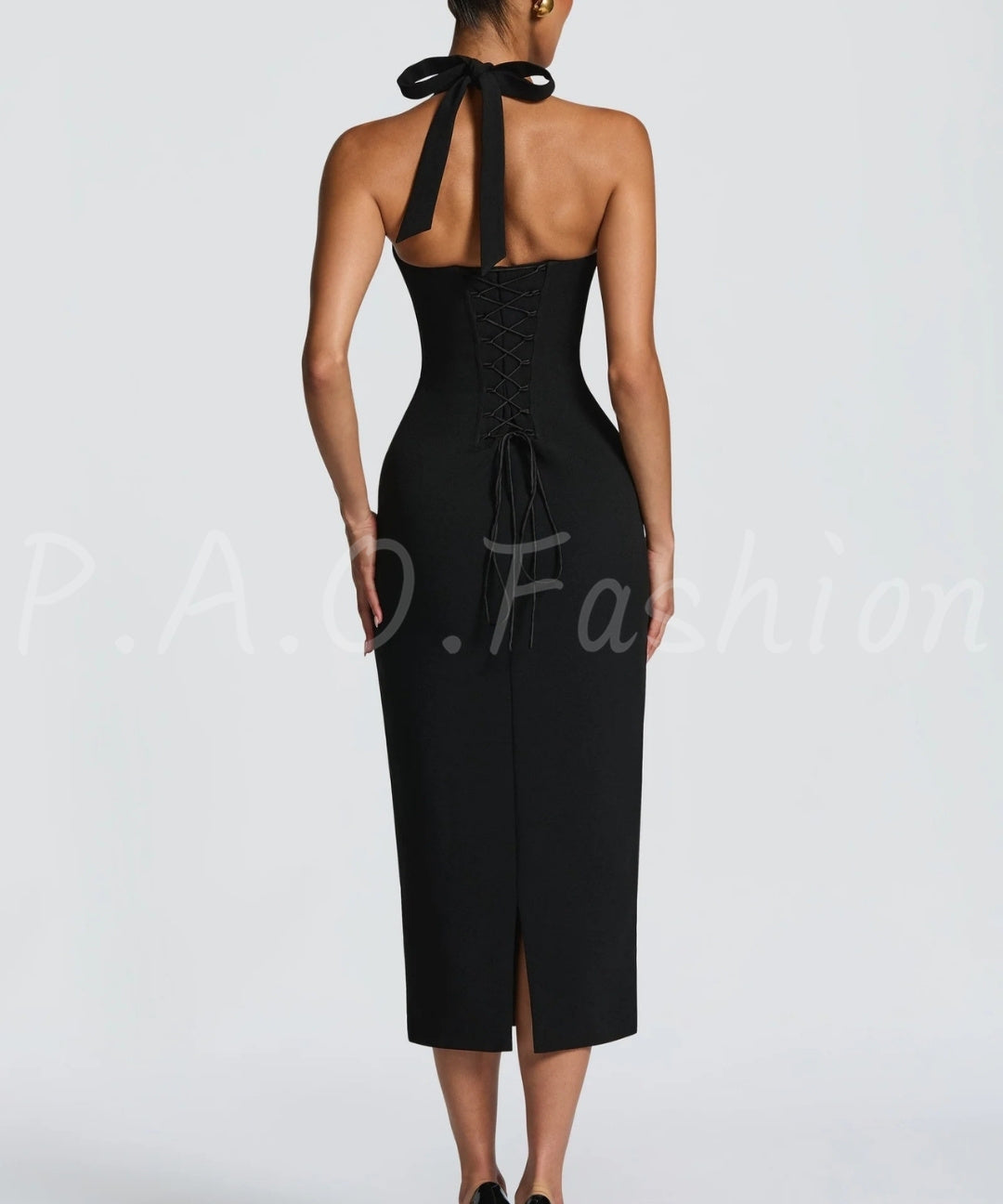 Elowen Lace Halter Midi Dress