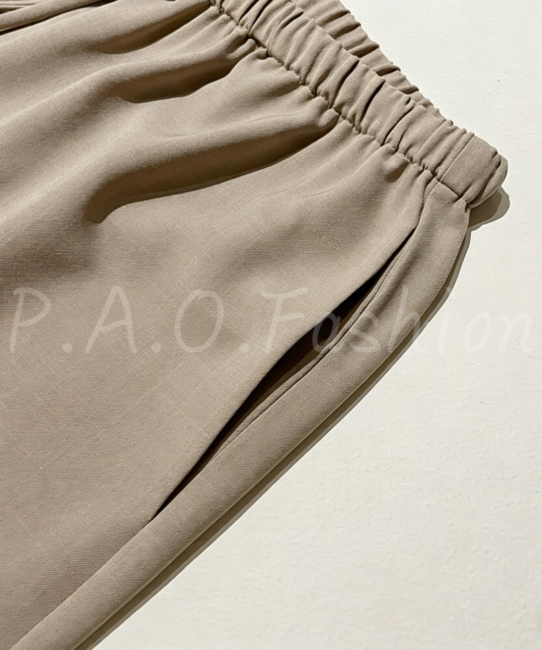 Draped Wide-Leg Pants with Beaded Drawstring[Available Now]