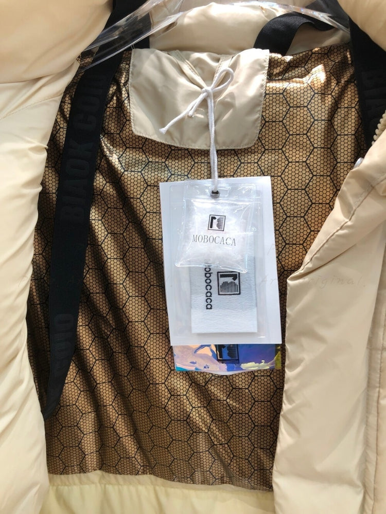 Minimalist Long Down Coat with Detachable Hood