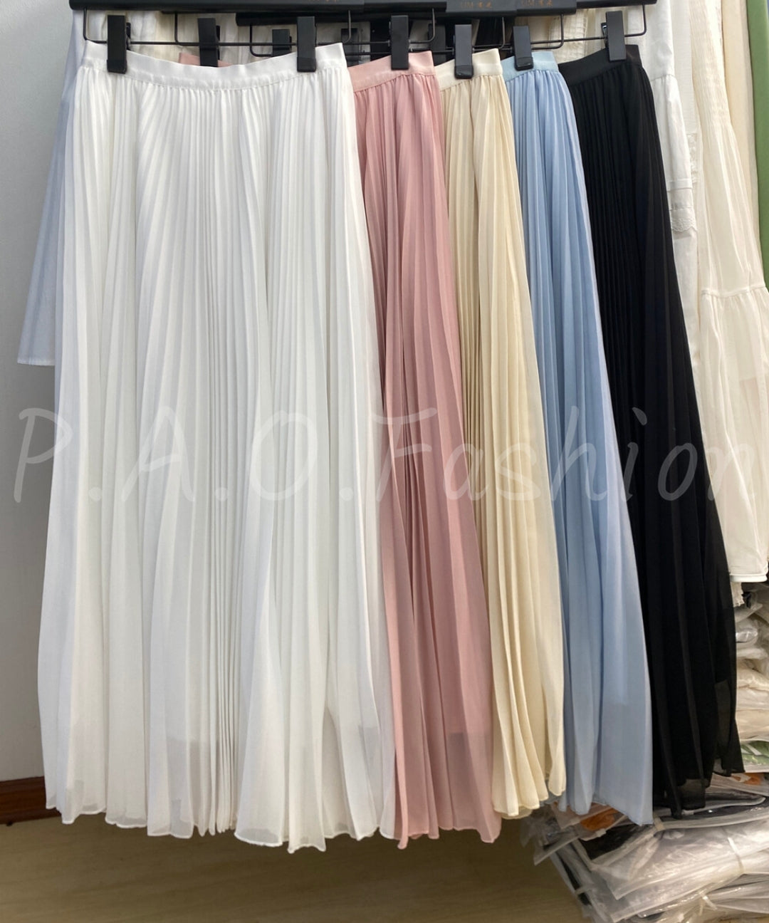 High-Waisted Pleated Chiffon Skirt[Available Now]