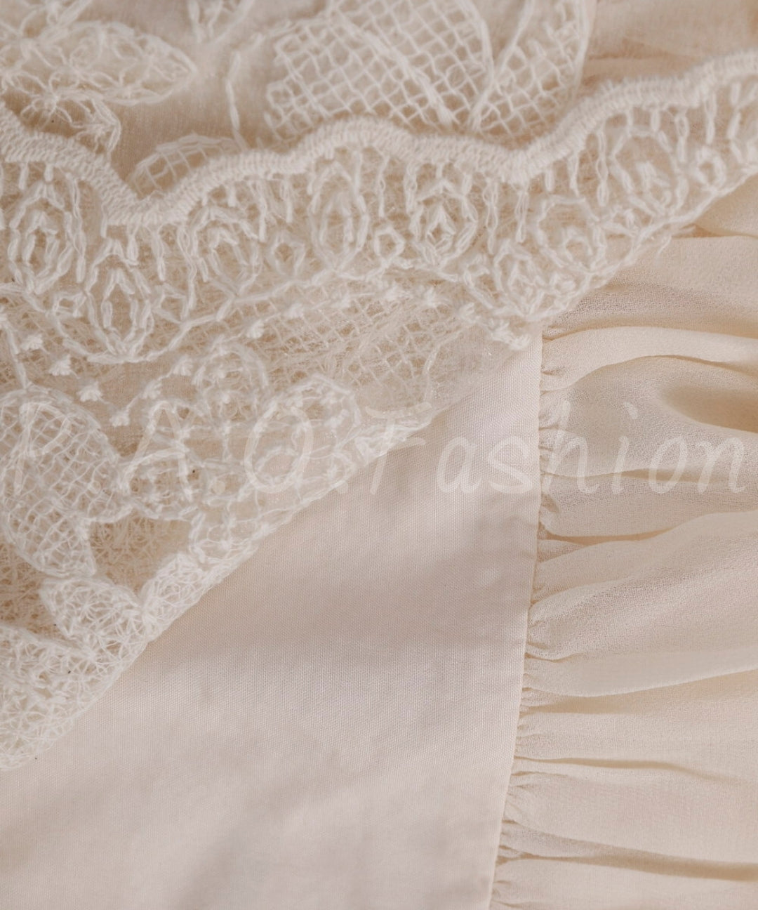 Lace Panel Slip Dress with Chiffon Scarf