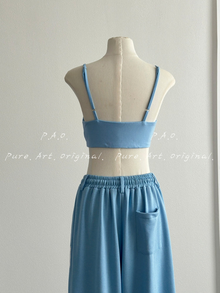 Haven Leisure Ribbed Tank & Wide‑Leg Sweatpants Set