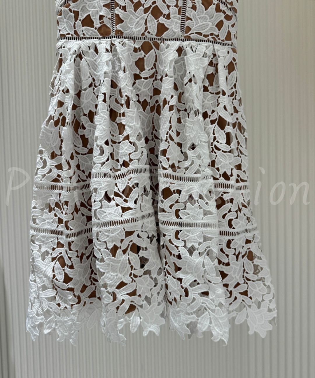 French Floral Lace Corset Mini Dress
