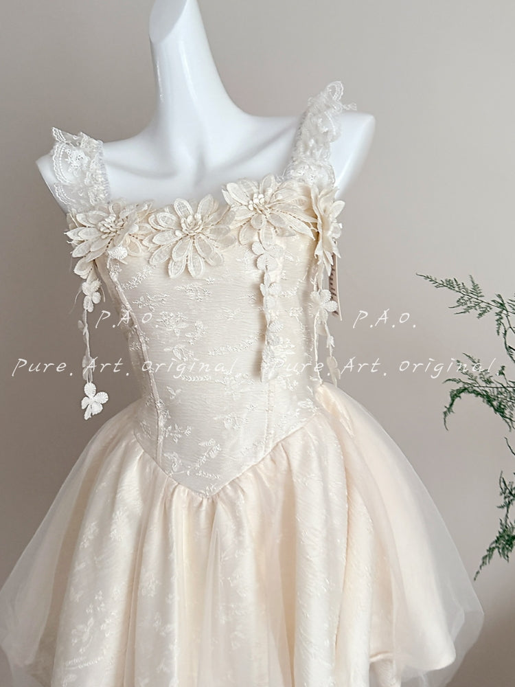 ARABELLA BALLETCORE FLORAL MINI DRESS