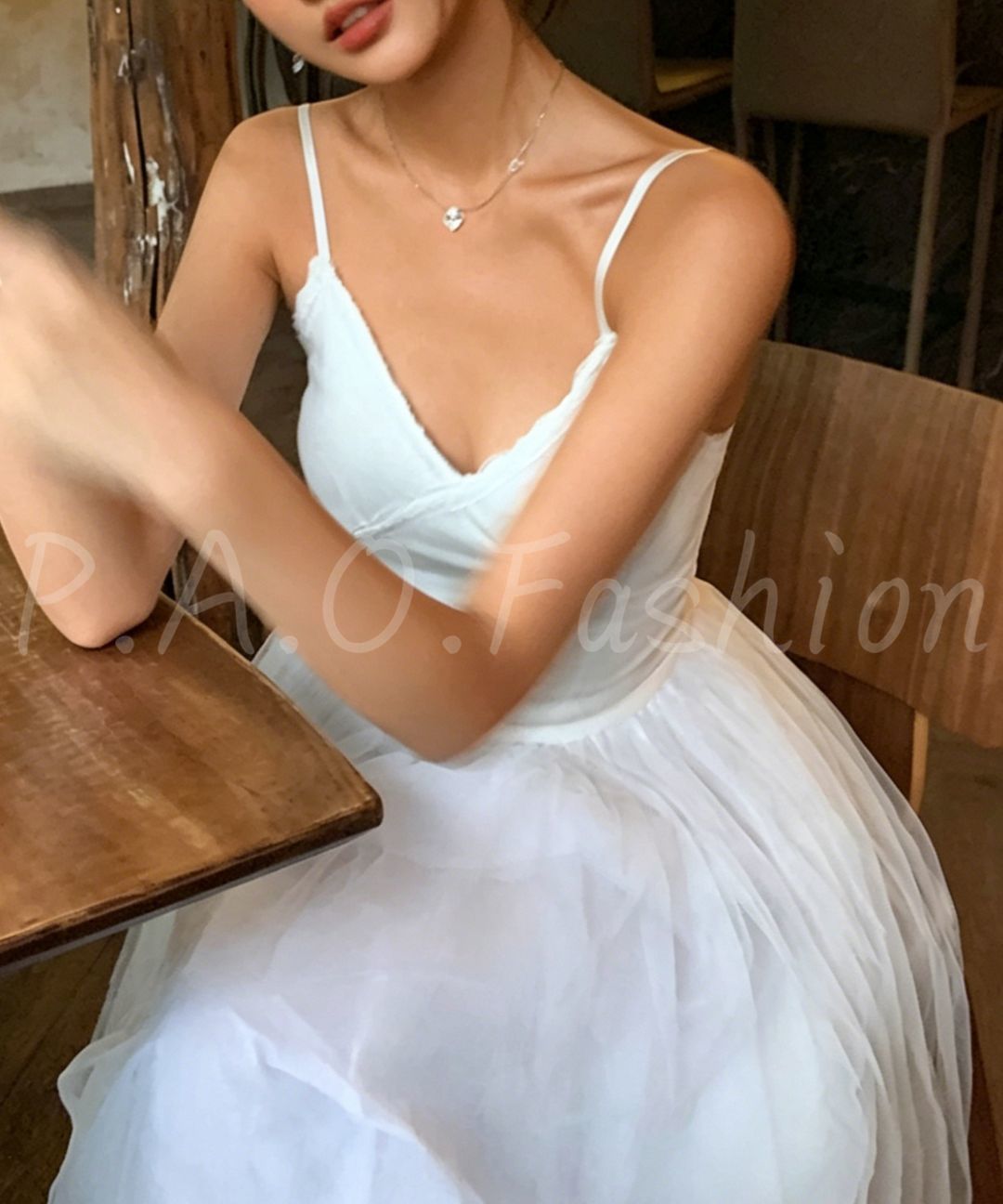Ribbed Tulle Maxi Dress