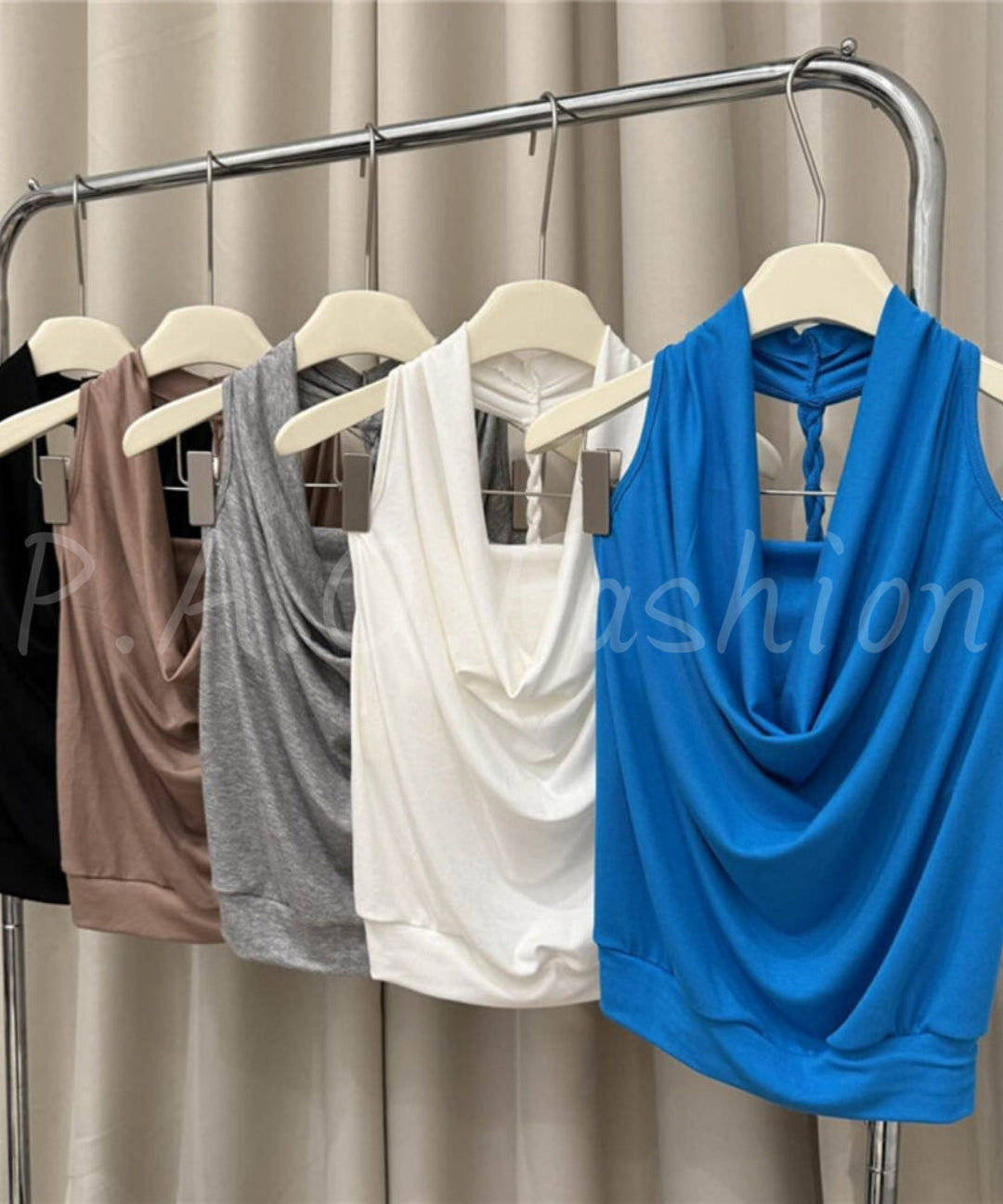 Draped Halter Knit Tank Top[Available Now]
