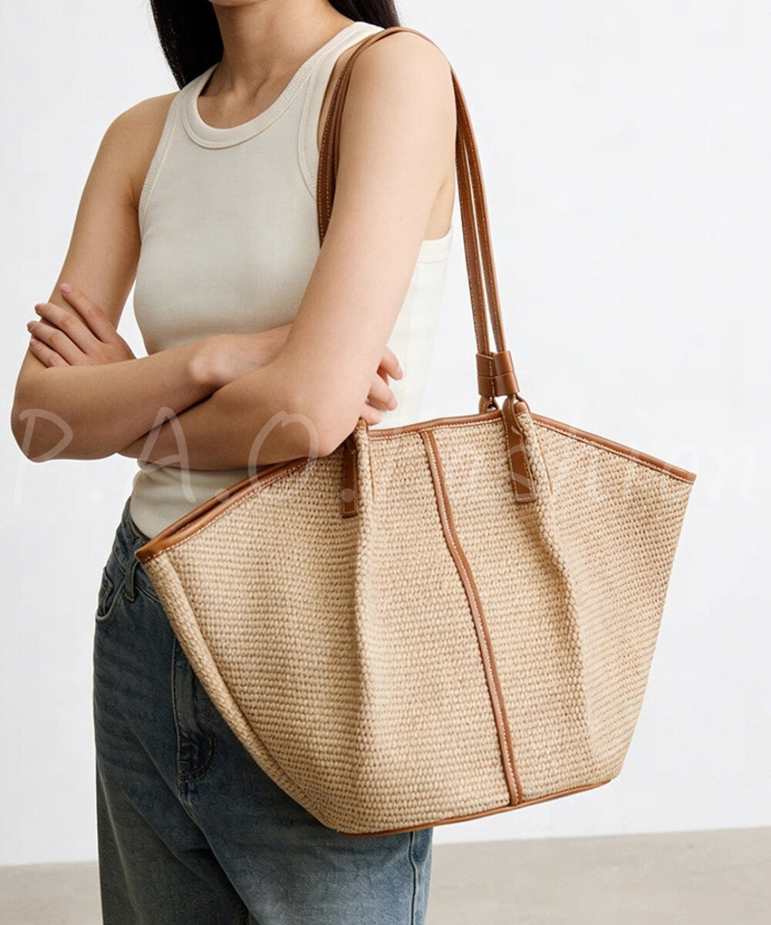 Raffia Woven Large Capacity Tote Bag