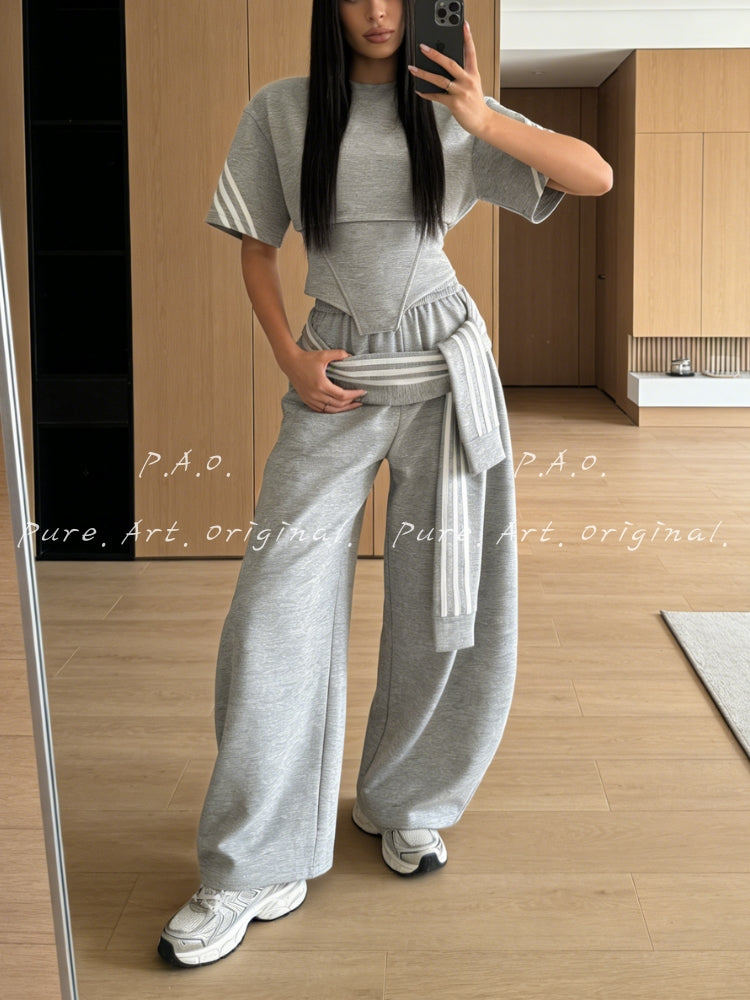 Striped Accent Casual Set