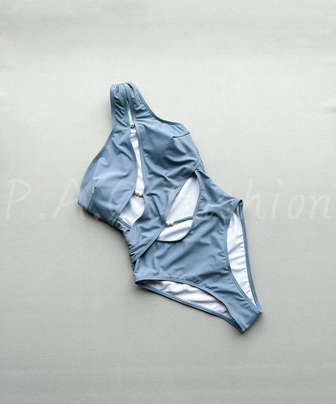 One-Shoulder Cut-Out Embellished Swimsuit