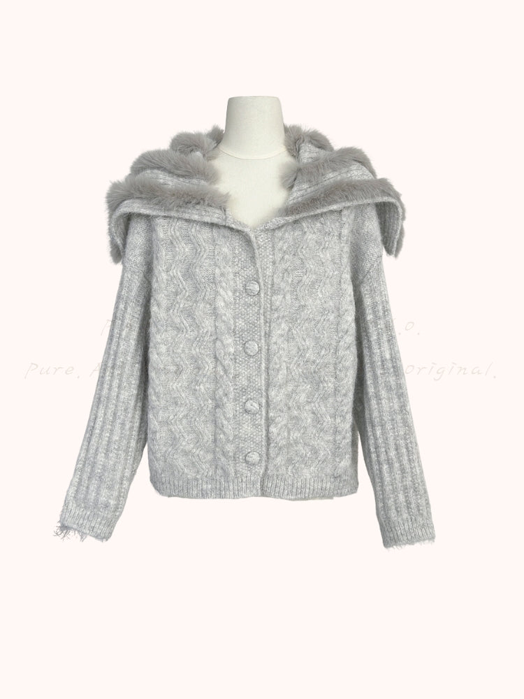 Large Lapel Knit Cardigan Sweater Jacket