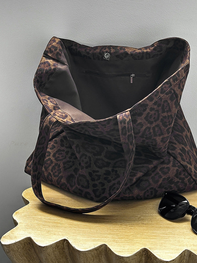 Leopard Print Oversized Tote Bag