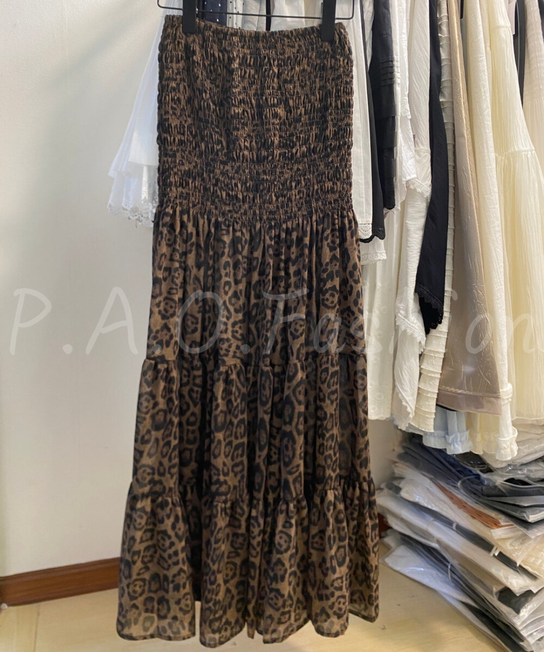 Leopard Print Tiered Ruffle Skirt[Available Now]