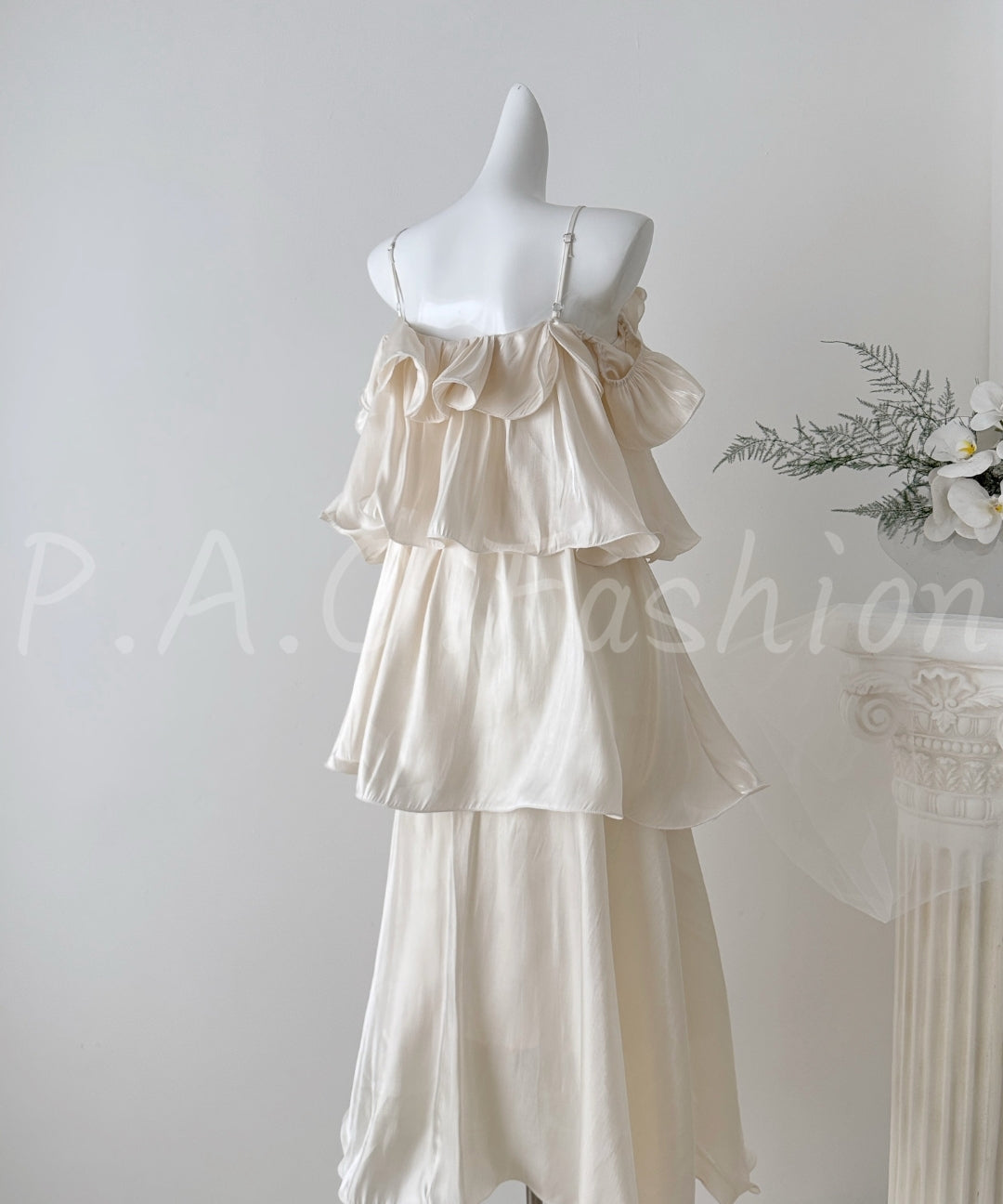 Ruffled Strap Maxi Dress with Tiered Skirt[Available Now]