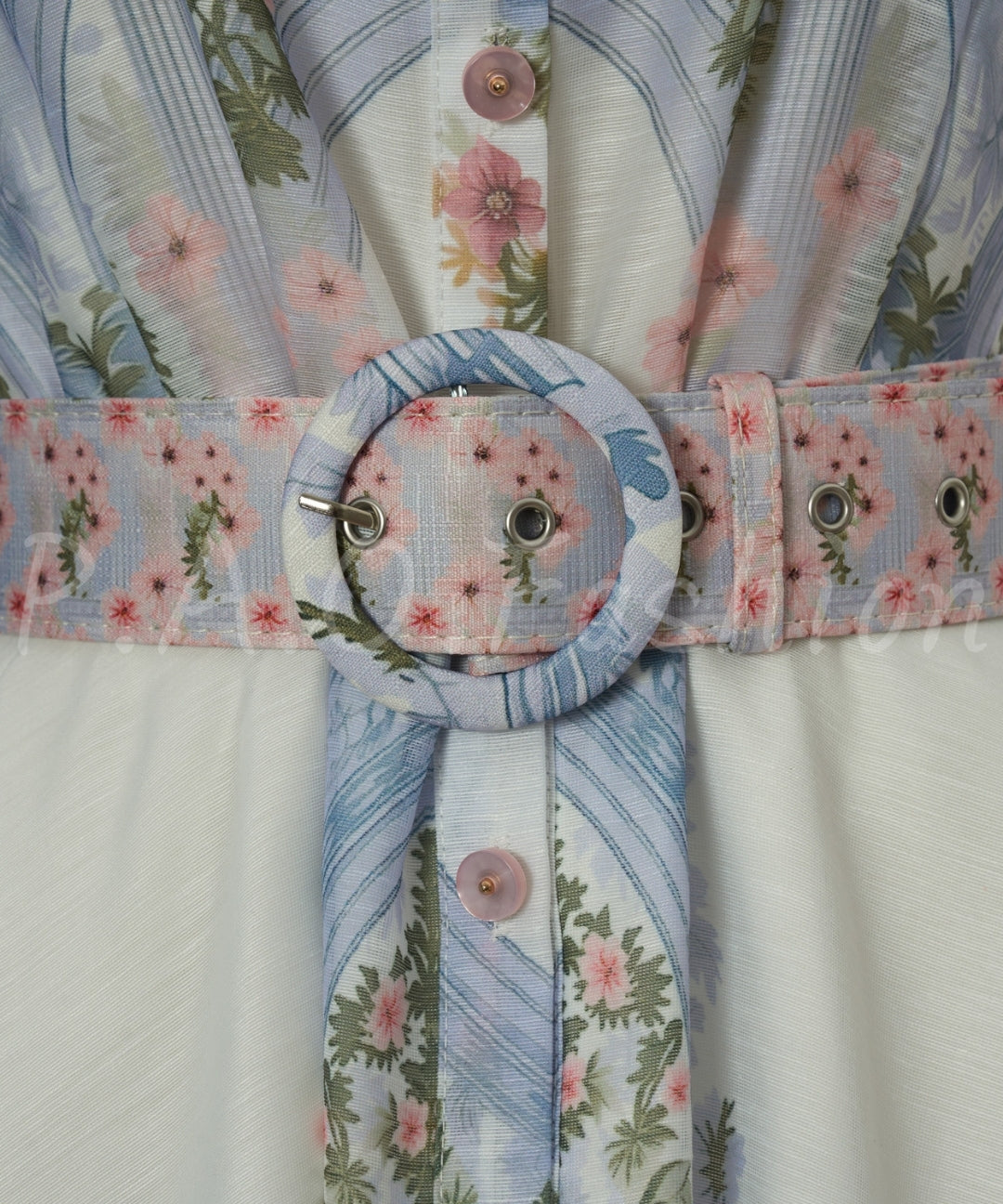 Garden Print Puff Sleeve Waist Dress[Available Now]
